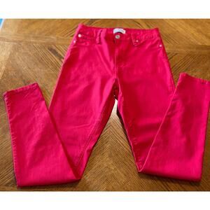 YMI Hyper Stretch Red Ruby Skinny Jeans Size Large Waist 13.5-17.5" Inseam 29"
